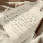 soft focus on a handwritten letter